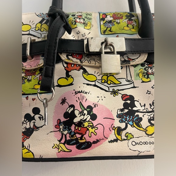 Disney Mickey And Minnie Mouse Lock and Key Satchel Vintage 1990’s - Picture 3 of 10